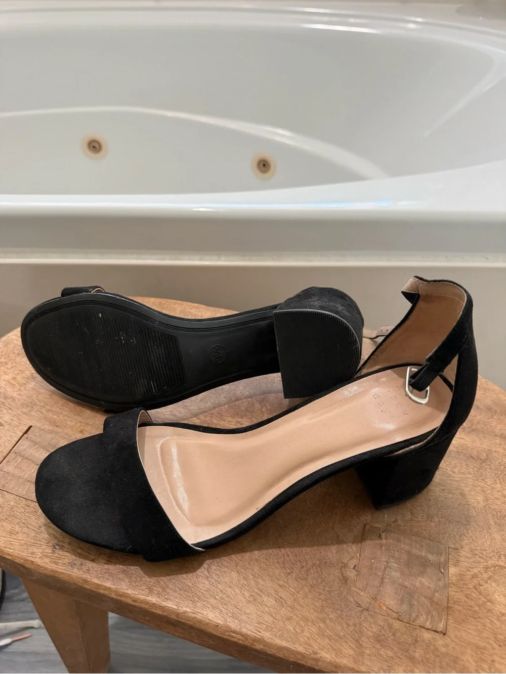 Classic Black Ankle-Strap Block Heel Sandals - Women